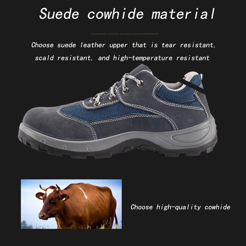 Protection Shoes Men Summer Anti Impact Puncture Steel Toe Cap Lightweight Breathable Construction Site Work Shoes 250226