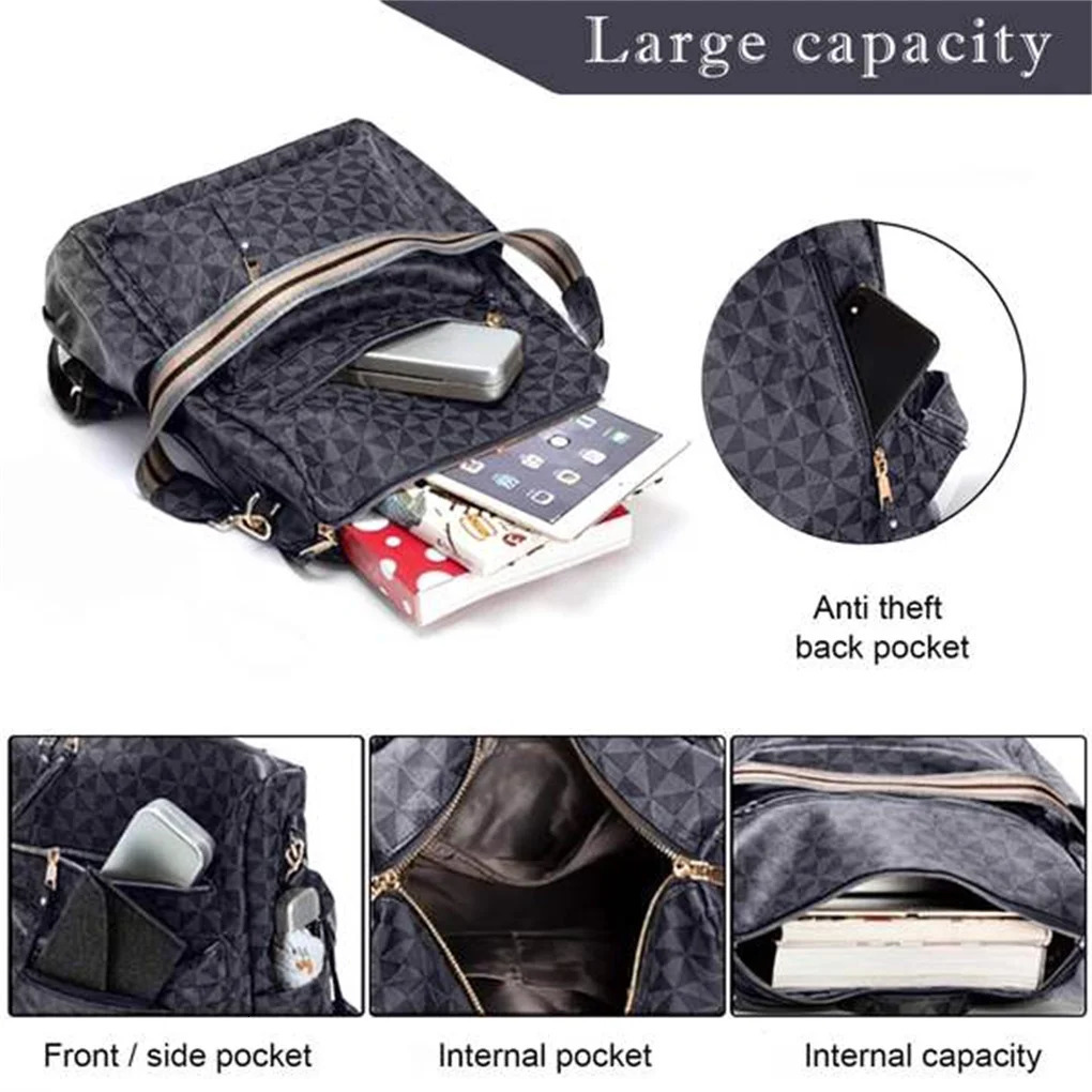Ship from US Womens Backpack Purse Leather Travel Fashion Convertible Large Ladies College Shoulder Bag 250227FBB