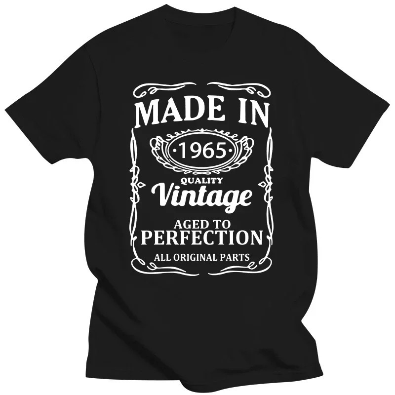 Vintage 1965 58 Years Old T Shirt Men Cotton Short Sleeve Streetwear Tshirt Camiseta Clothing Funny 58th Birthday 250226