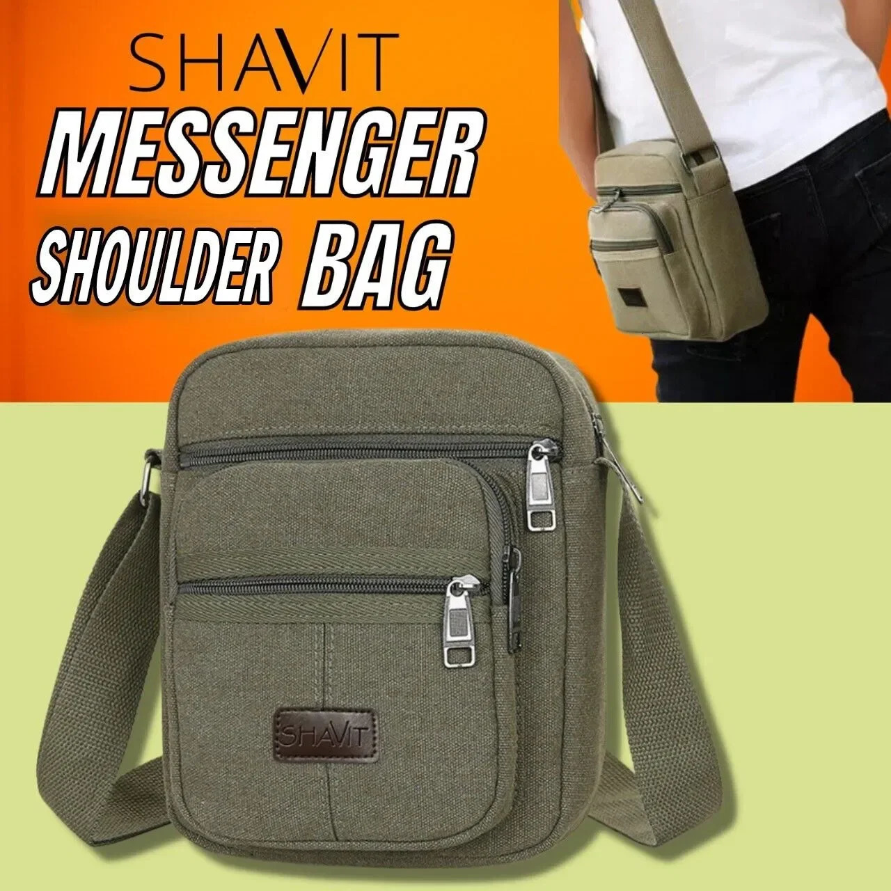 Ship from US Messenger Bag Shoulder Crossbody Canvas Bags Casual Satchel Vintage 250227FBB