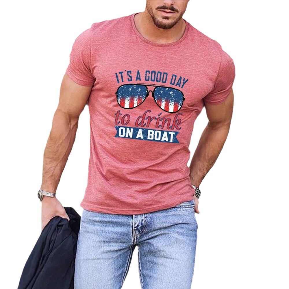 Designer 2025 Round Neck Printed T-shirt For Summer Pure Cotton Casual Short Sleeved Men's Top