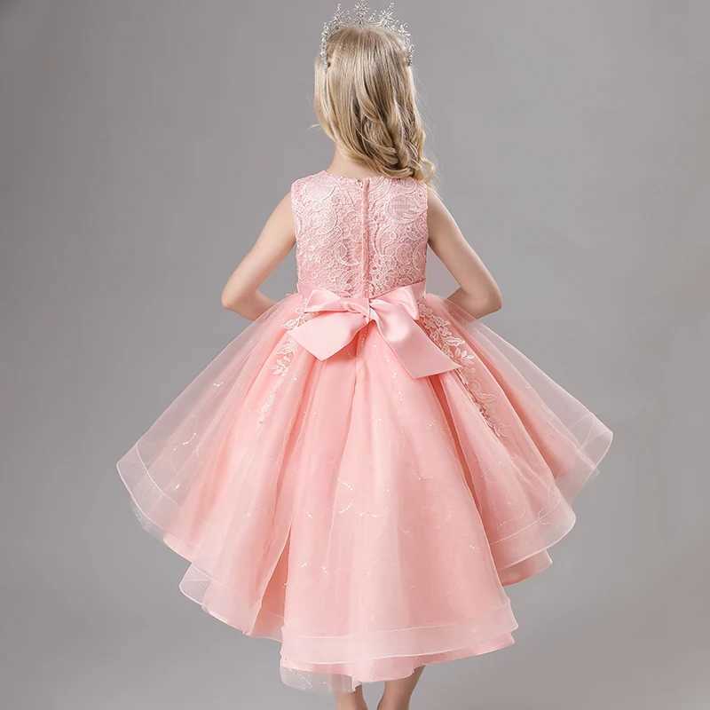 Girl's Dresses Girls Princess dress Birthday Party Piano costume Summer style Lace Sweep train Dress Y250227URTT
