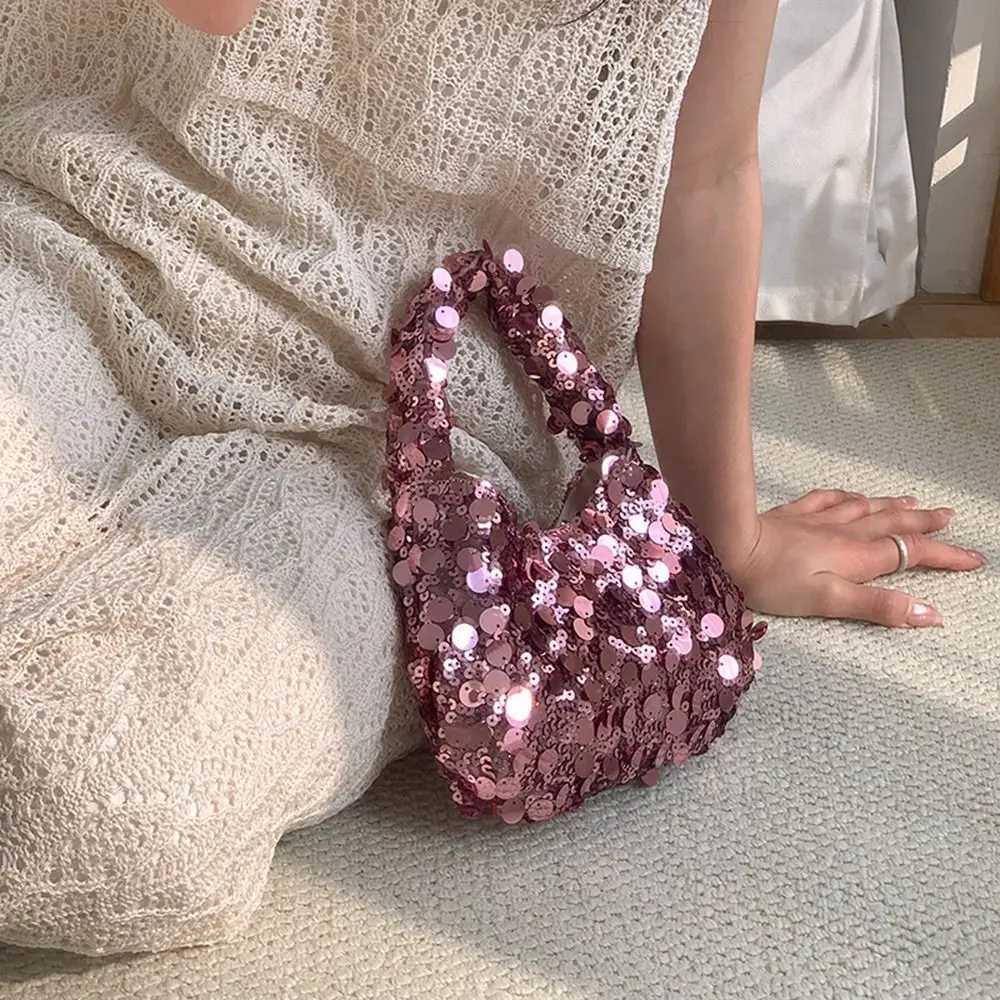 New Arrival Silver Sequin Bag Casual Purse Mobile Phone Bag Blingbling Handbag Underarm Bag Make Up Bag Outdoor T250227