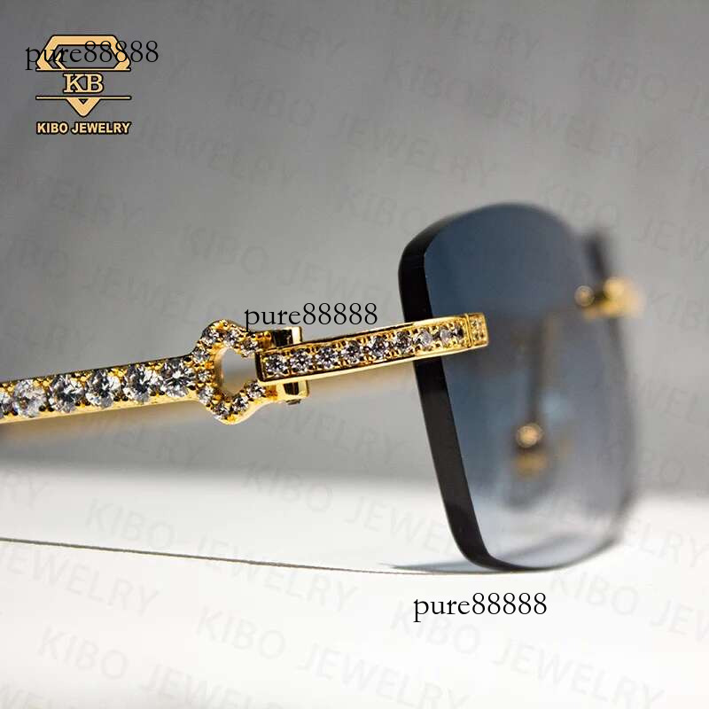 KIBO Gems Personal Custom Hip Hop Rapper Decorative Type VVS Moissanite Sunglasses For Men GlassesMoissanite glasses