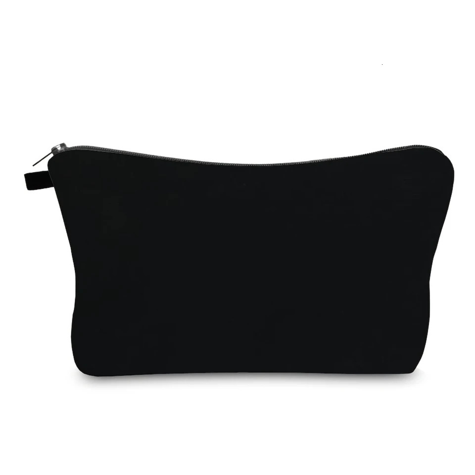 Ship from US Small Waterproof Cosmetic Bag Compact Travel Makeup Pouch for Women Perfect Toiletries and Beauty Sleek Black Color white 250227FBB