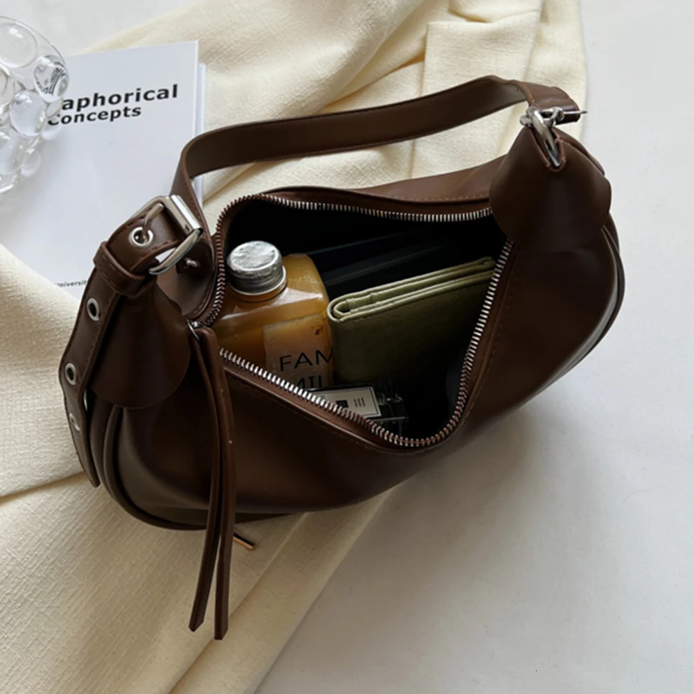 Ship from US Womens Fashion Shoulder Bag Adjustable Strap PU Leather Cross body Solid Color Half Moon n 250227FBB