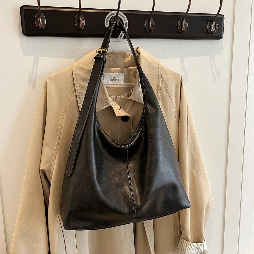 Ship from US Women PU Shoulder Bag Fashion Underarm Adjustable Strap Stylish Single Trendy Tote Handbag Daily Commuting 250227FBB