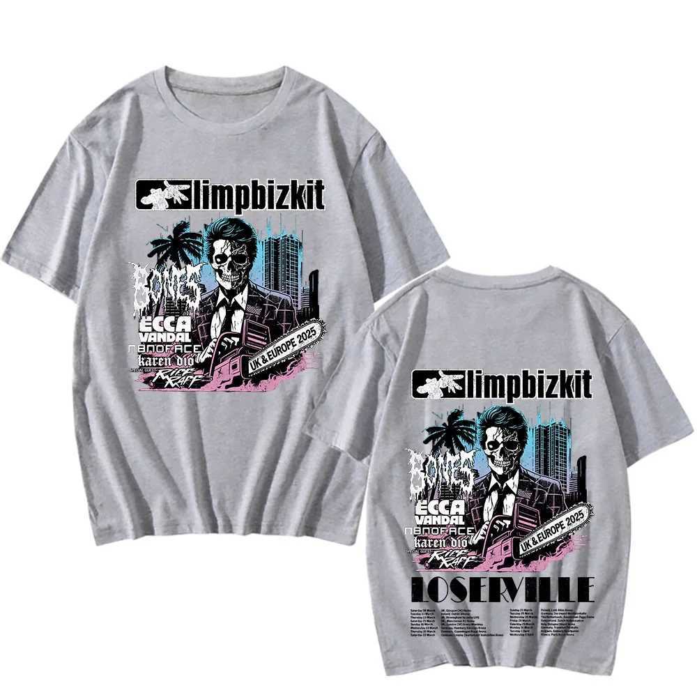 Limp Bizkit UK and Europe Tour 2025 T-shirt Rap Rock Vintage Cotton Ts New Enjoy First Tshirts Unisex Fashion Crewneck Clothes X250227