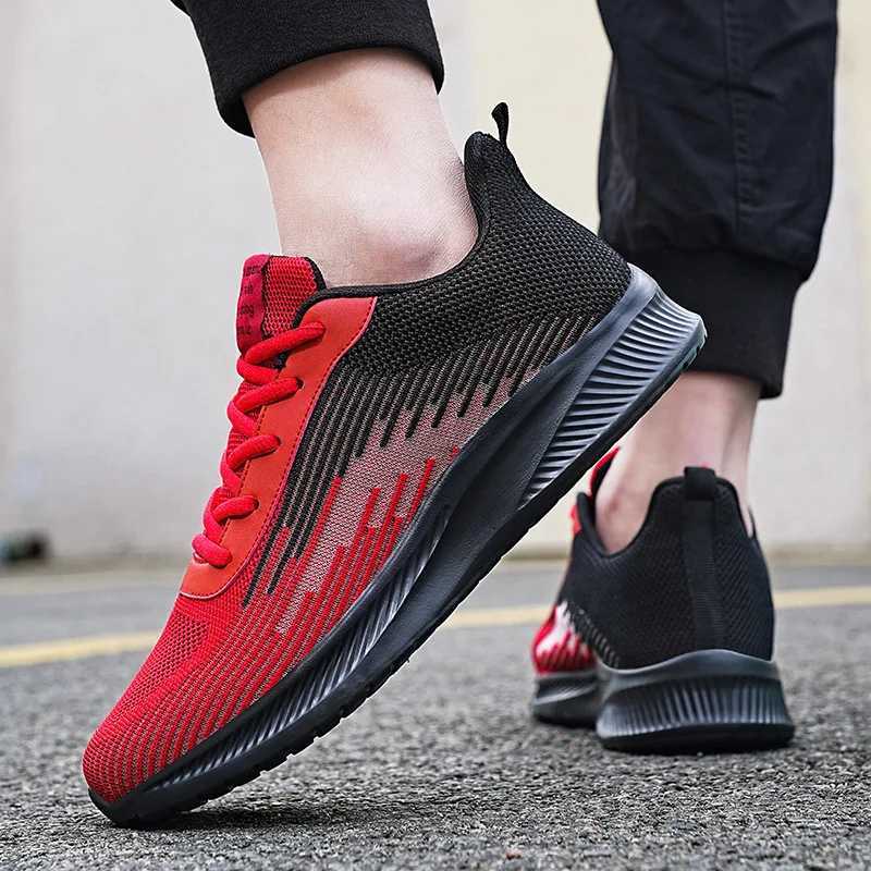 Summer Hot Sale Red Mesh Men Running Sneakers Big Size 47 Light Breathable Women Training Shoes Non-slip Sport Shoes for Man Z250227