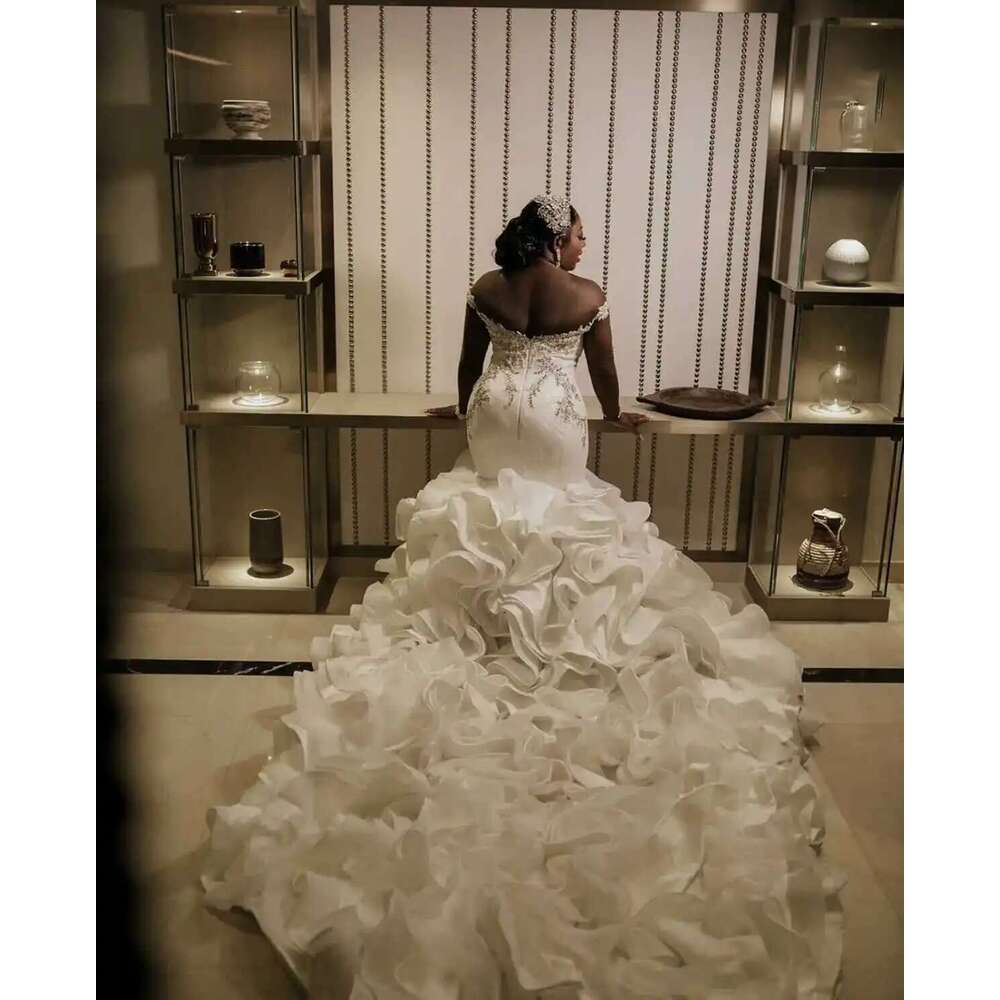 Classic Mermaid Wedding Dresses, Pleated Lace, Backless Zipper, Court Dress, Sweetheart Appliques, Bridal Custom Made