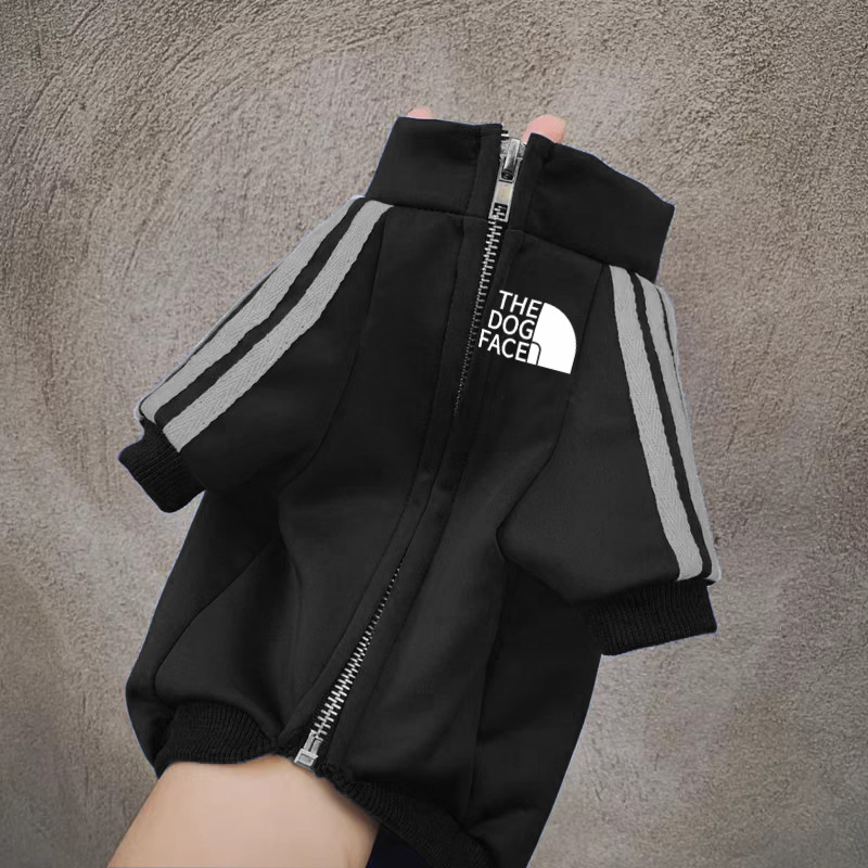 Classical Dog Coats with THE DOG FACE Printed Doggie Jackets High Neck Windproof Dog Baseball Jersey for Autumn and Winter Small Medium Boy Girl Dog A