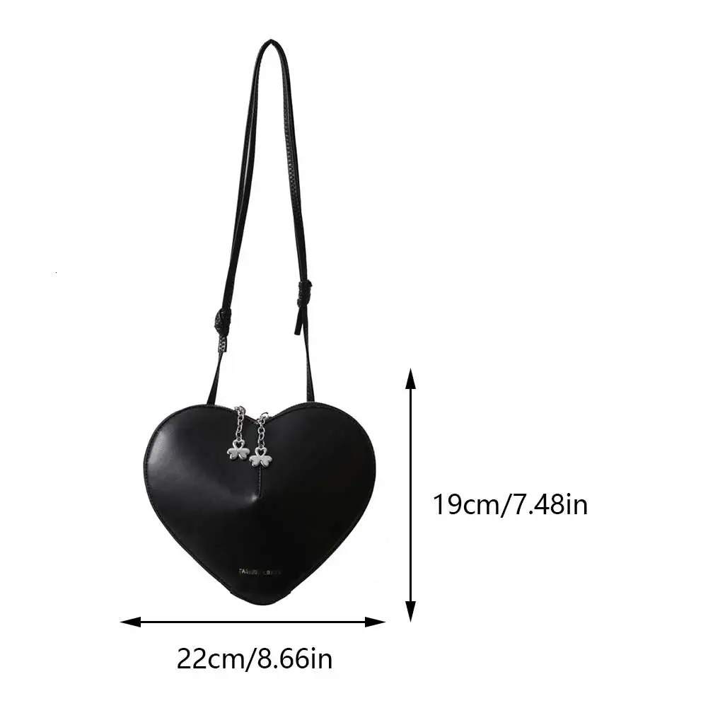 Ship from US Womens Stylish Crossbody Bag Solid Color PU Trendy Sling Purse Dual Zippers HeartShaped Shoulder for Valentines Day Gift 250227FBB