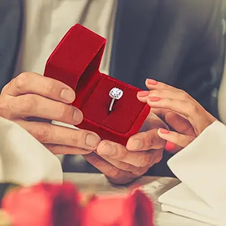 6pcs Engagement Velvet Earring Ring Packaging Box Jewelry Organizer Valentine Day Gift Wedding Ring Display Storage Box Case 250222