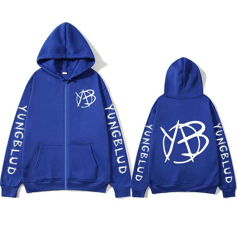 Rock Singer Yungblud Print Zipper Hoodies Men Women Clothing Vintage Oversized Zip Up Sweatshirt Jackets Coats Strtwear X250227