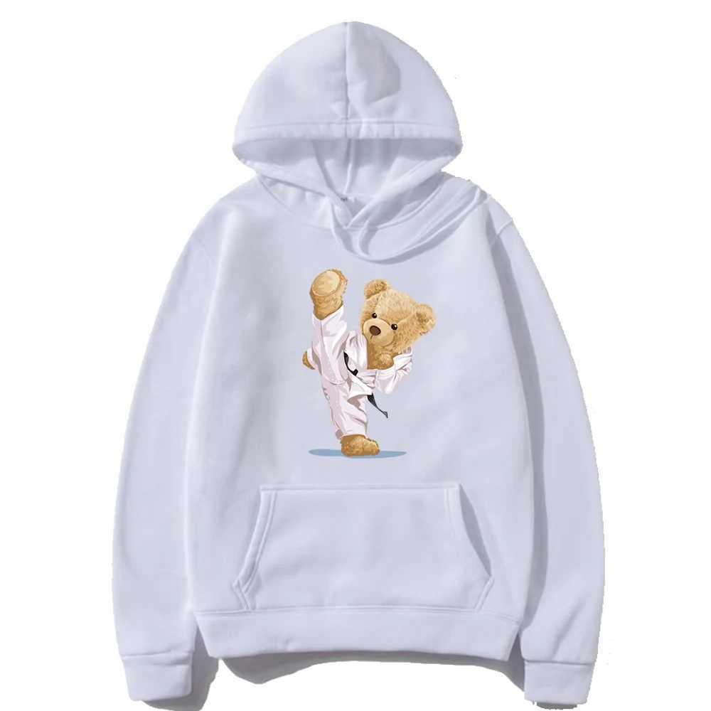 Bear Print Hoodie Wine Red Casual Long Slve Hoodie Mens Outdoor Sportswear L25101834RQ