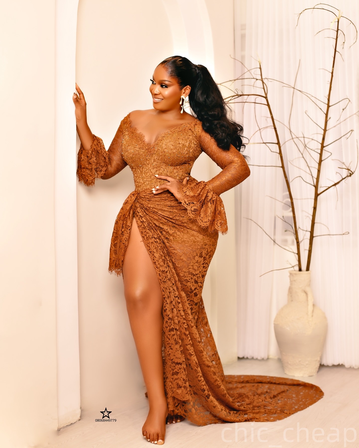 Gold Mermaid Prom Dresses 2025 Lace Deep V-neck High Split Evening Formal Party Second Birthday Engagement Gowns Plus Size Dress For Special Occasions