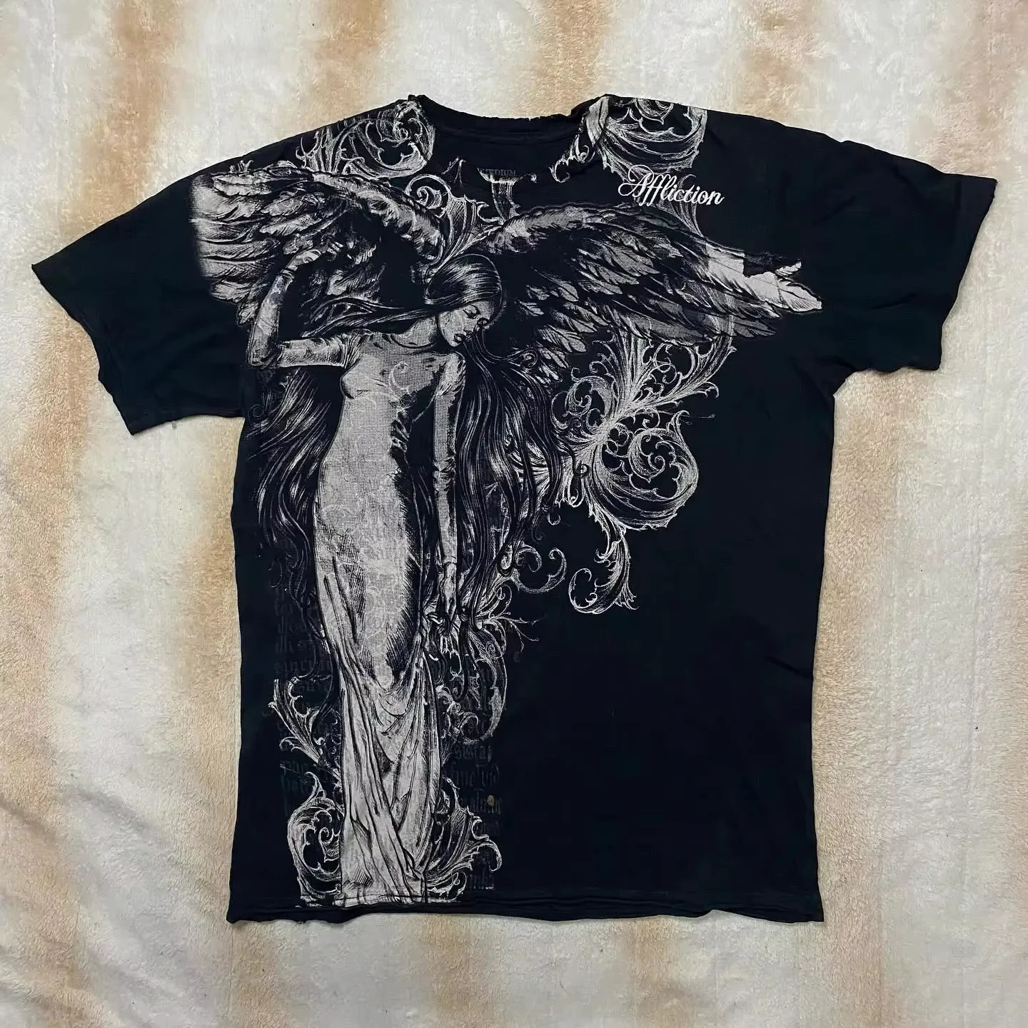 American Fashion Hip Hop Pattern Print Cotton Tshirt Women Street Y2K Casual Loose Short Sleeved Unisex Punk Tees 250226