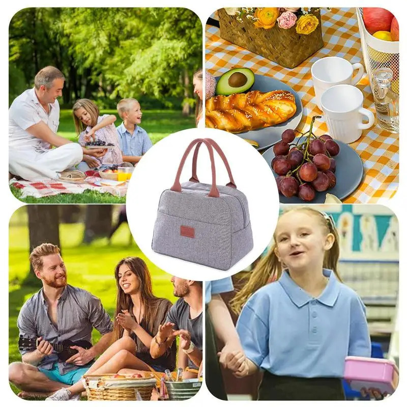 Ship from US Portable Cooler Bag Ice Pack Lunch Box Insulation Package Insulated Thermal Food Picnic Bags Pouch For Women Children Kids 250227FBB
