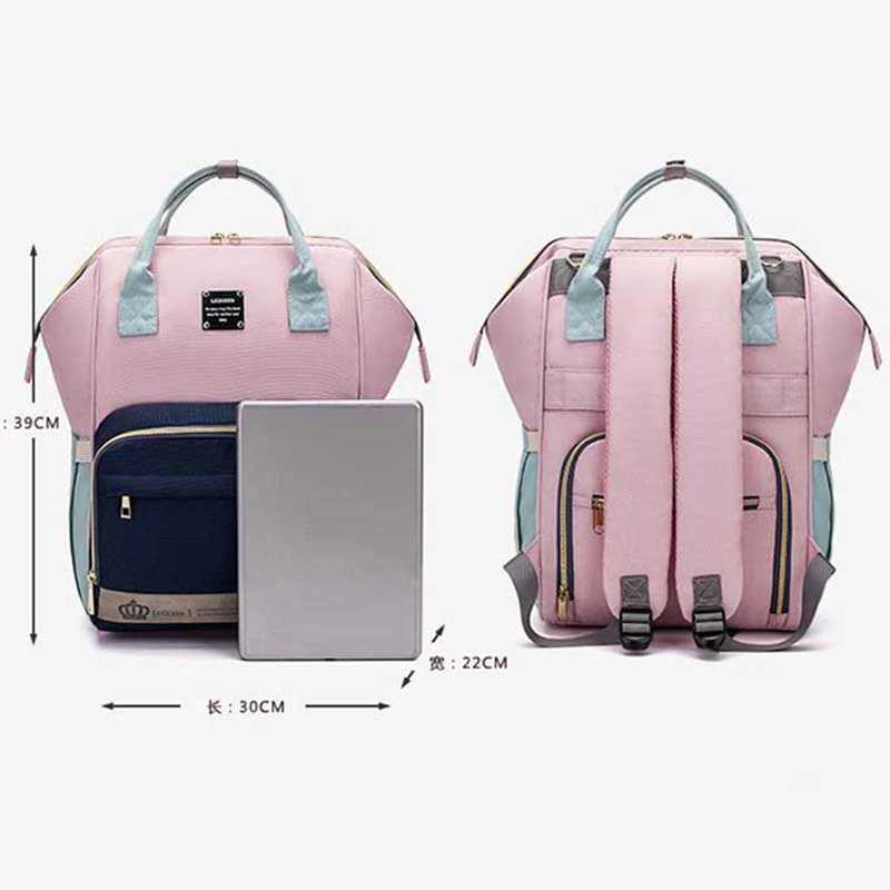 Diaper Bags Lequeen Fashion Mummy Maternity Nappy Bag Brand Large Capacity Baby Bag Travel Backpack Designer Nursing Bag for Baby Care Y250227XAP2