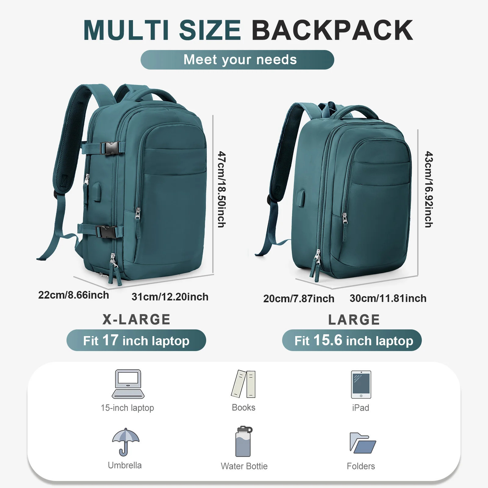 Ship from US Large Travel Backpack Women Carry on Airline Approved Personal Item Bag Airplane Hiking ShortTrip Rucksack 250227FBB