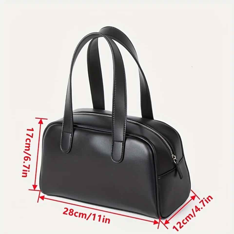 Ship from US Minimalist Solid Color Boston Bag Lightweight AllMatch Satchel Womens Simple 250227FBB