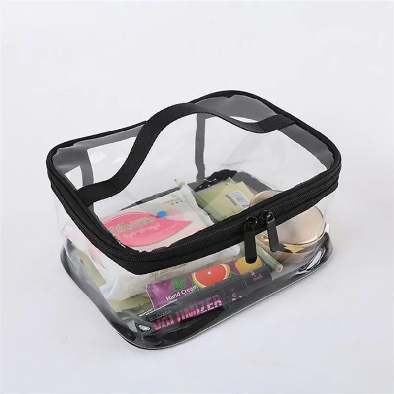 Ship from US Waterproof Transparent PVC Bath Cosmetic Bags Female Makeup Case Travel Zipper Beauty Wash Dryer 250227FBB