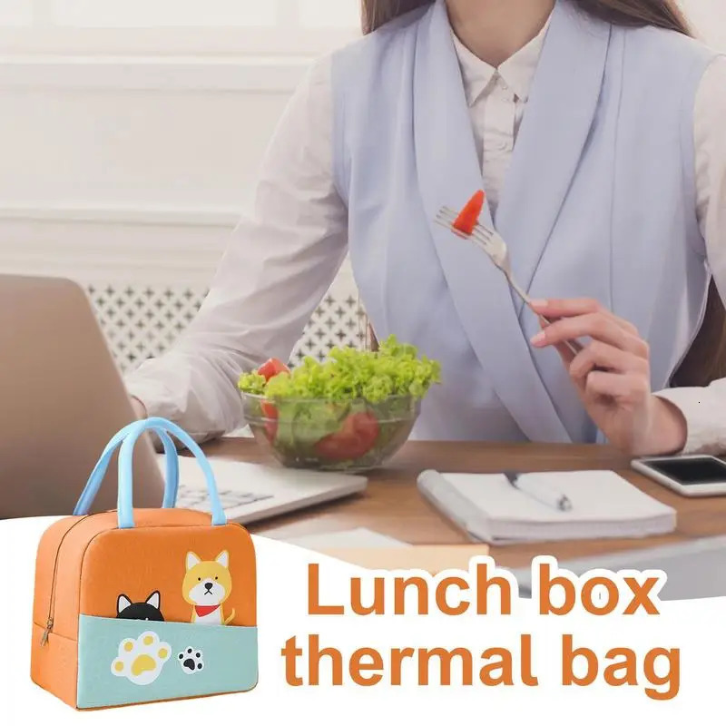 Ship from US Kid Lunch Bag Insulated Animal Pattern Waterproof Leakproof Portable Cooler Thermal For Outdoor Travel 250227FBB
