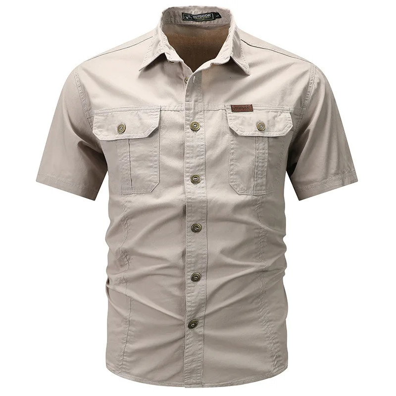 Mens Summer Thin Short Sleeved Shirt Jacket Mens Solid Color Casual Pure Cotton Outdoor Work Shirt Top 250224