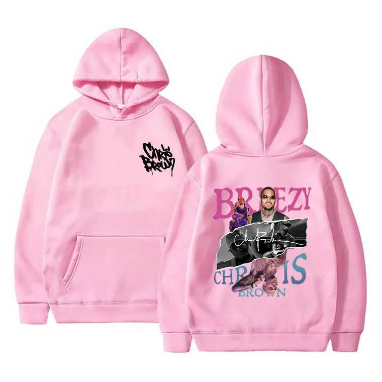 New Rapper Chris Brown Graphic Print Hoodie Men Women Hip Hop Fashion Oversized Pullover Hoodies Unisex Flce Cotton Sweatshirt X250227 L251018I4NQ