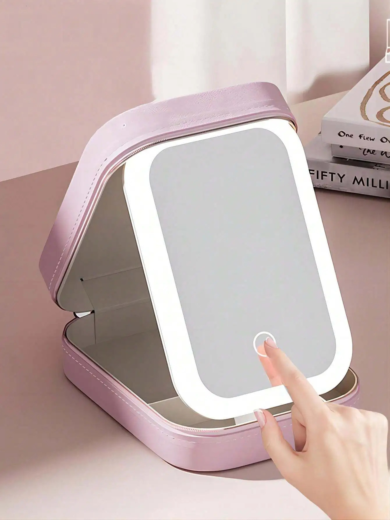 Ship from US Travel Makeup Box with Mirror Separable Bag Professional Organizer Waterproof Portable 250227FBB
