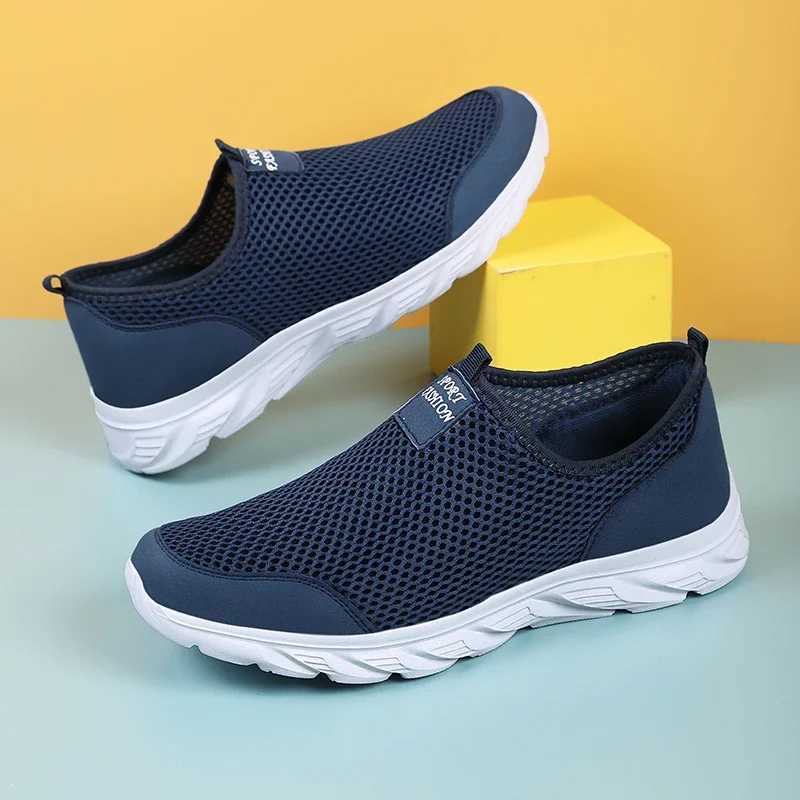 New Sneakers Men Summer Running Shoes Breathable Mesh Lightweight Walking Casual Shoes Slip-On Mens Driving Shoes Men Z250227