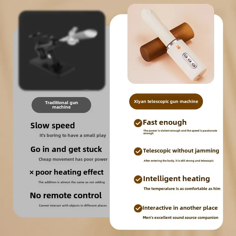 Vibrating stick gun machine female masturbator female sex toy adult automatic telescopic plug 250227