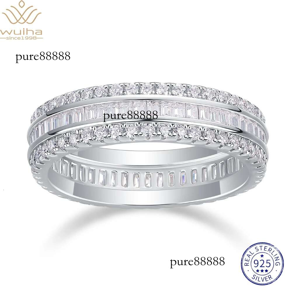 WUIHA 100% Sterg Sier Sparkg GRA Moissanite Dias Wedding Engagement Ring for Women Anniversary Gift Fine Jewelry