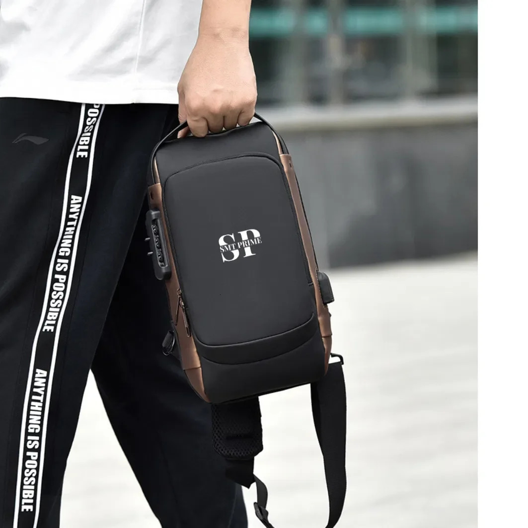Ship from US Sling Backpack Antitheft Crossbody Chest Bag Shoulder Black Daypack Fanny Pack for Women Men 250227FBB