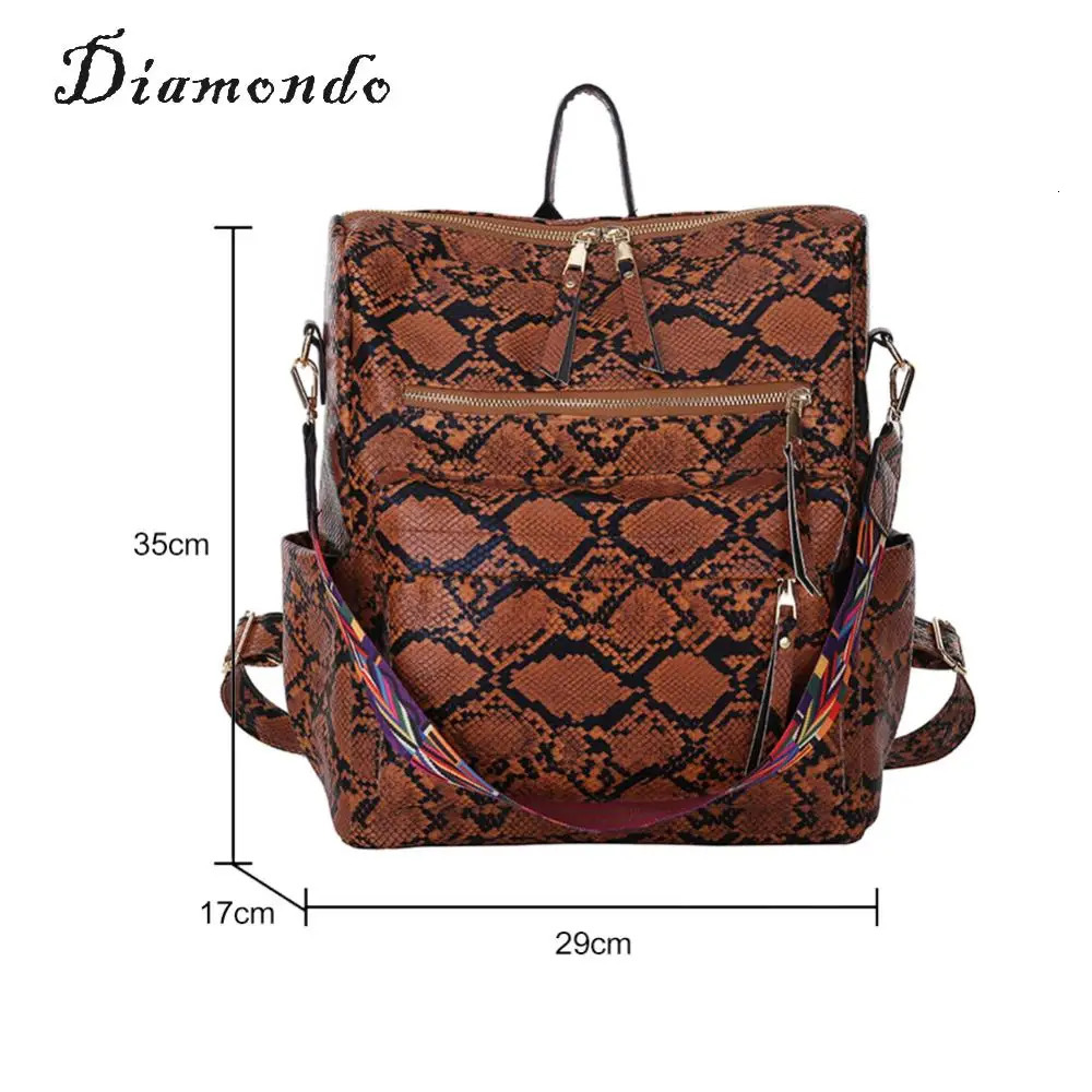 Ship from US Retro Animal Leopard Print Backpack Handheld Shoulder Travel Bagpack 250227FBB