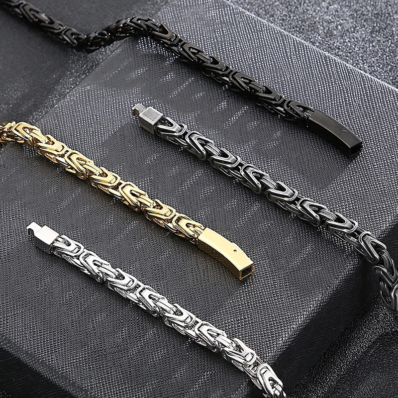 50-65CM 25.5 6MM Chain Necklace Choker for Men Gold Color Stainless Steel Mens Necklaces Friends Christmas Gifts 250227