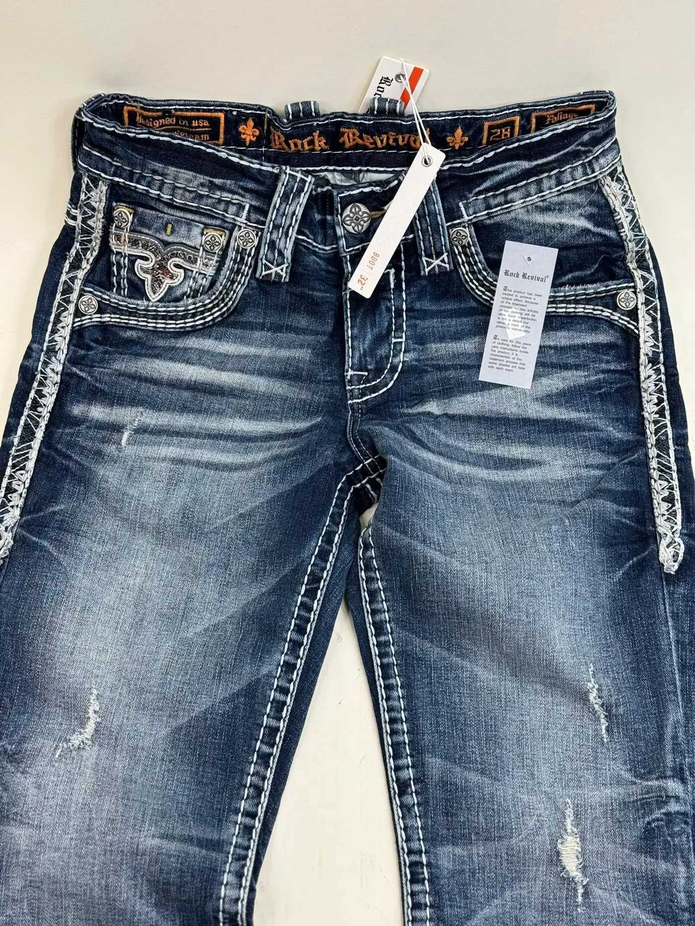 Harajuku wide pants revival mens jeans Foliage Bootcut womens Y2K new Gothic blue denim embroidered pocket hip-hop streetwear X250227