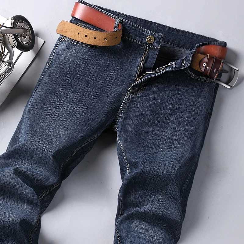 Classic Business Casual Jeans Men 2023 New Fashion Blue Slim Stretch Denim Trousers Male High Quality Luxury Pants Men Clothing X250227