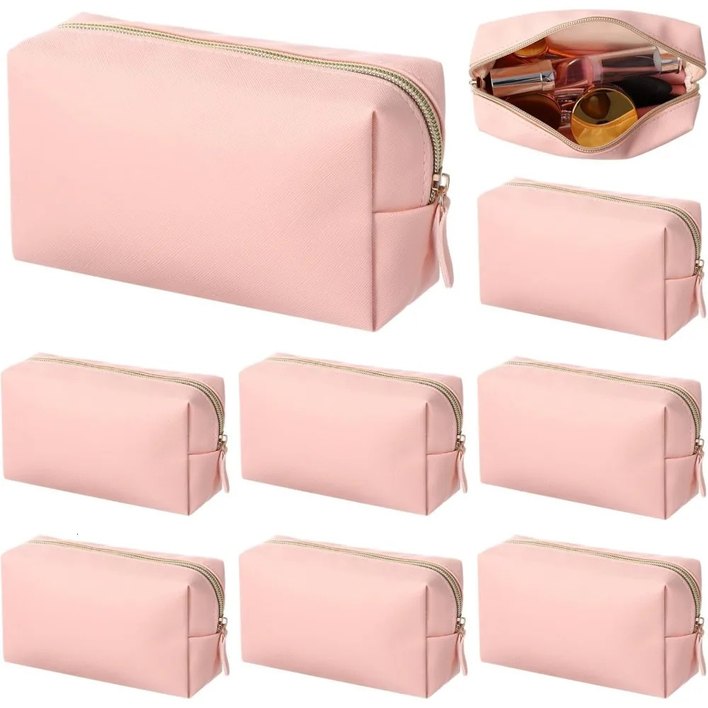 Ship from US PU Leather Womens Waterproof Cosmetic BagTravel Portable Toiletry BagDaily Storage Beauty Bag 250227FBB