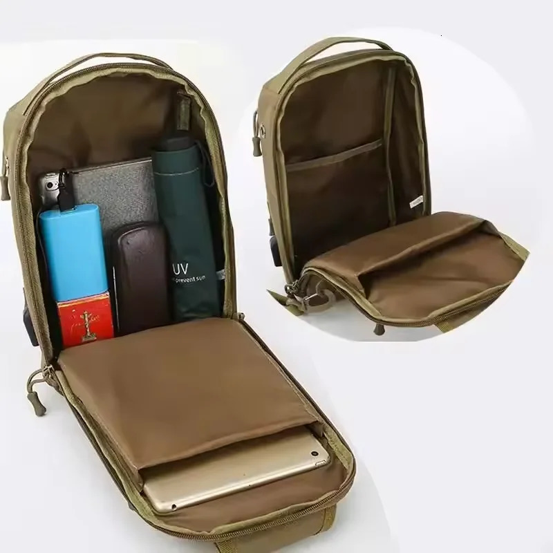 Ship from US Tactical Shoulder Bag Molle Sling Daypack with USB Charging Port Chest Fishing Camping Fanny 250227FBB