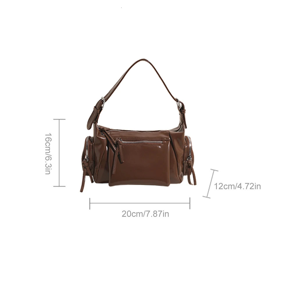 Ship from US Shoulder bag soft PU leather handbag multi pocket bottom womens work shopping travel homeless 250227FBB