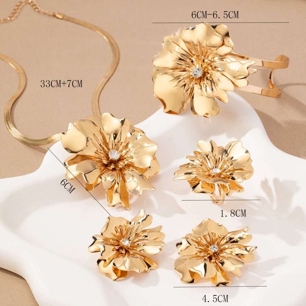 designer bracelet New 5-piece of fashionable and high-end accessories, wer inlaid necklace, bracelet, women's jewelry set