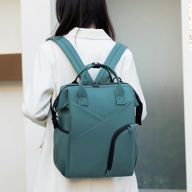 Simple Casual Oxford Cloth Mommy Bag Water Repellent Large Capacity Backpack Pushable Stroller Carrying Mother and Baby Bag 250227