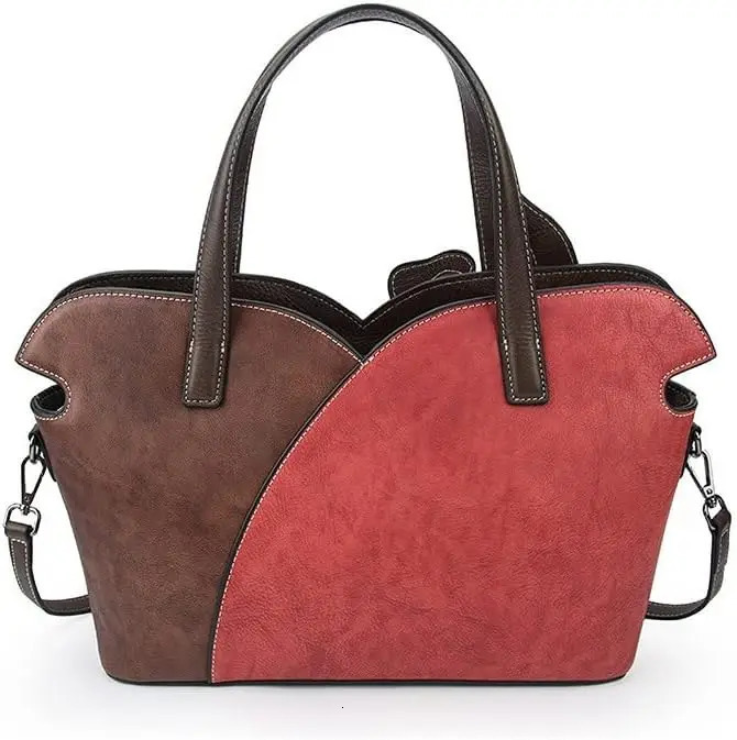 Ship from US Flower genuine leather womens handbag vintage denim shopping shoulder bag 250227FBB