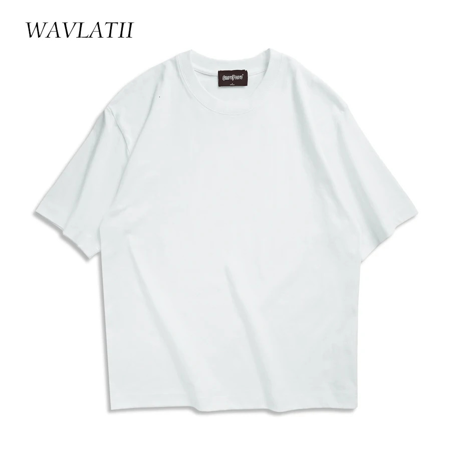 WAVLATII Oversized Summer T shirts for Women Men Brown Casual Female Korean Streetwear Tees Unisex Basic Solid Young Cool Tops 250222