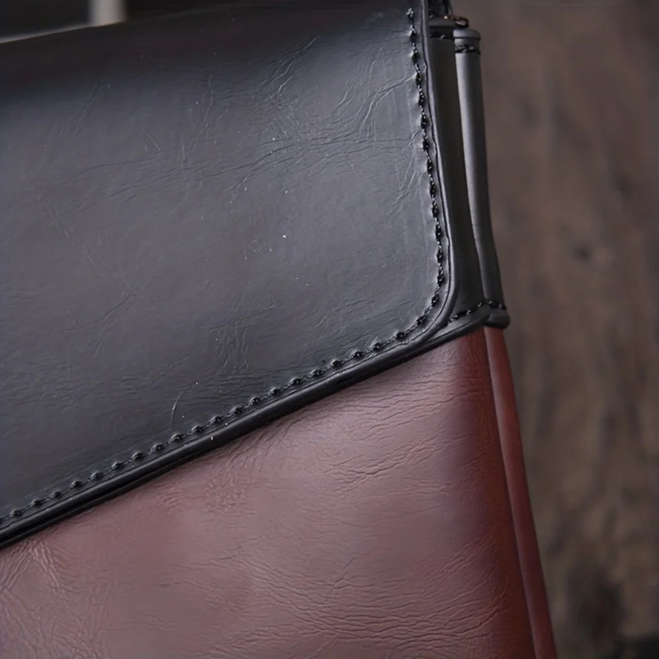 Ship from US Contrast Color Handheld Bag Clutch for Business Commuters Trendy Unisex Briefcase 250227FBB