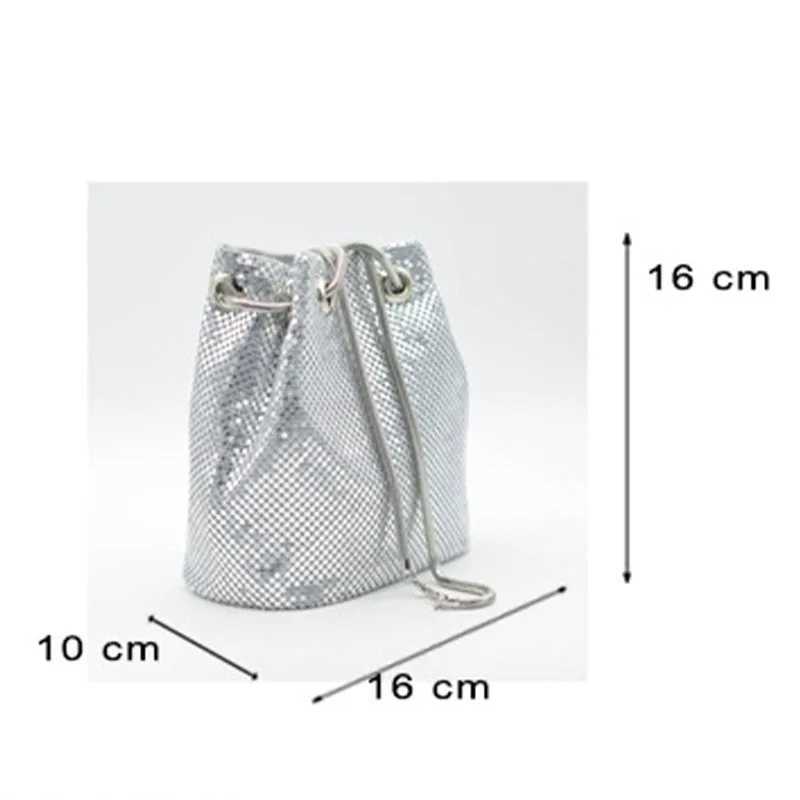 New Arrival Fashion Evening Party Clutch Bucket Bags for Women Trend Chain Shoulder Messenger Bag Sliver Gold Handbags Female Clutches T250227