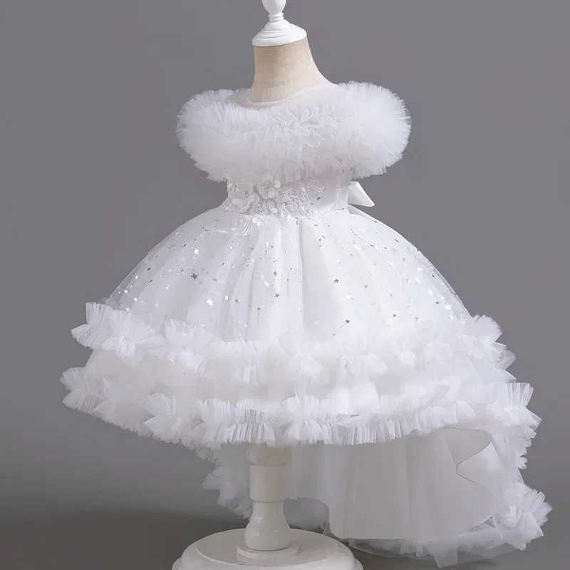 Girl's Dresses Fashion Pure Flower Girl Wedding Dress Sleeveless Lace Girl Dress Summer Childrens Party Dress 3-12 Years Y250227EJCS