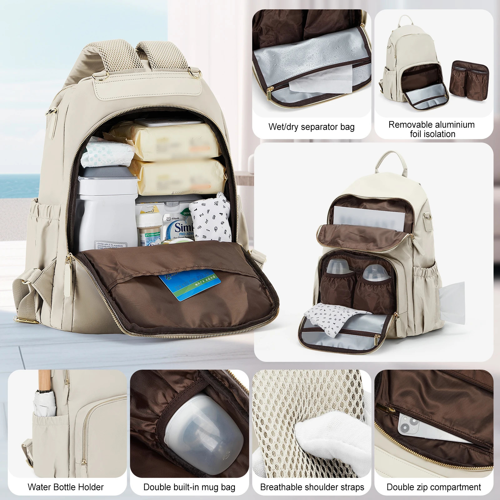 Baby Bag Nappy Bag Backpack Mummy Bag for Baby Waterproof Multifunction Large Travel Diaper Bag Backpack Maternity Handbag 250227