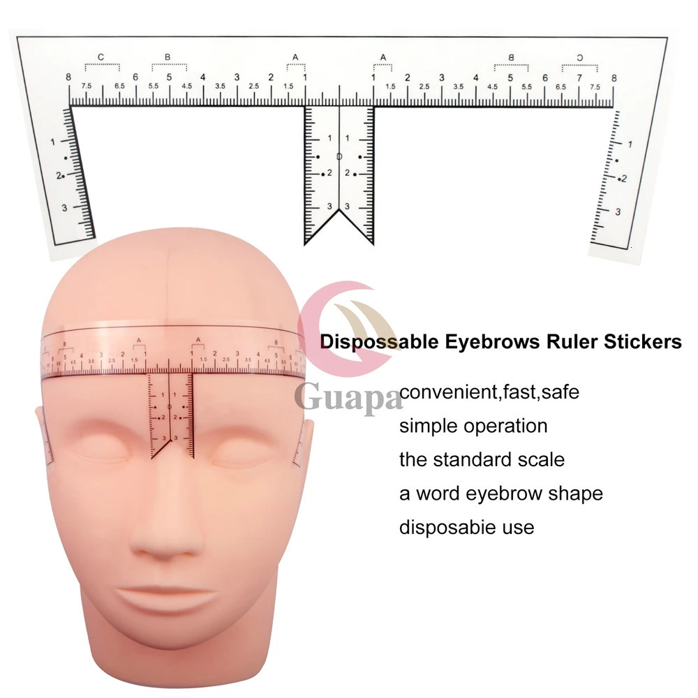 50pcs/lot Eyebrow Stencils Shaping Disposable Eyebrow Ruler with Brow Shape Eyebrow Ruler Sticker for Permanent Makeup Tools 250224